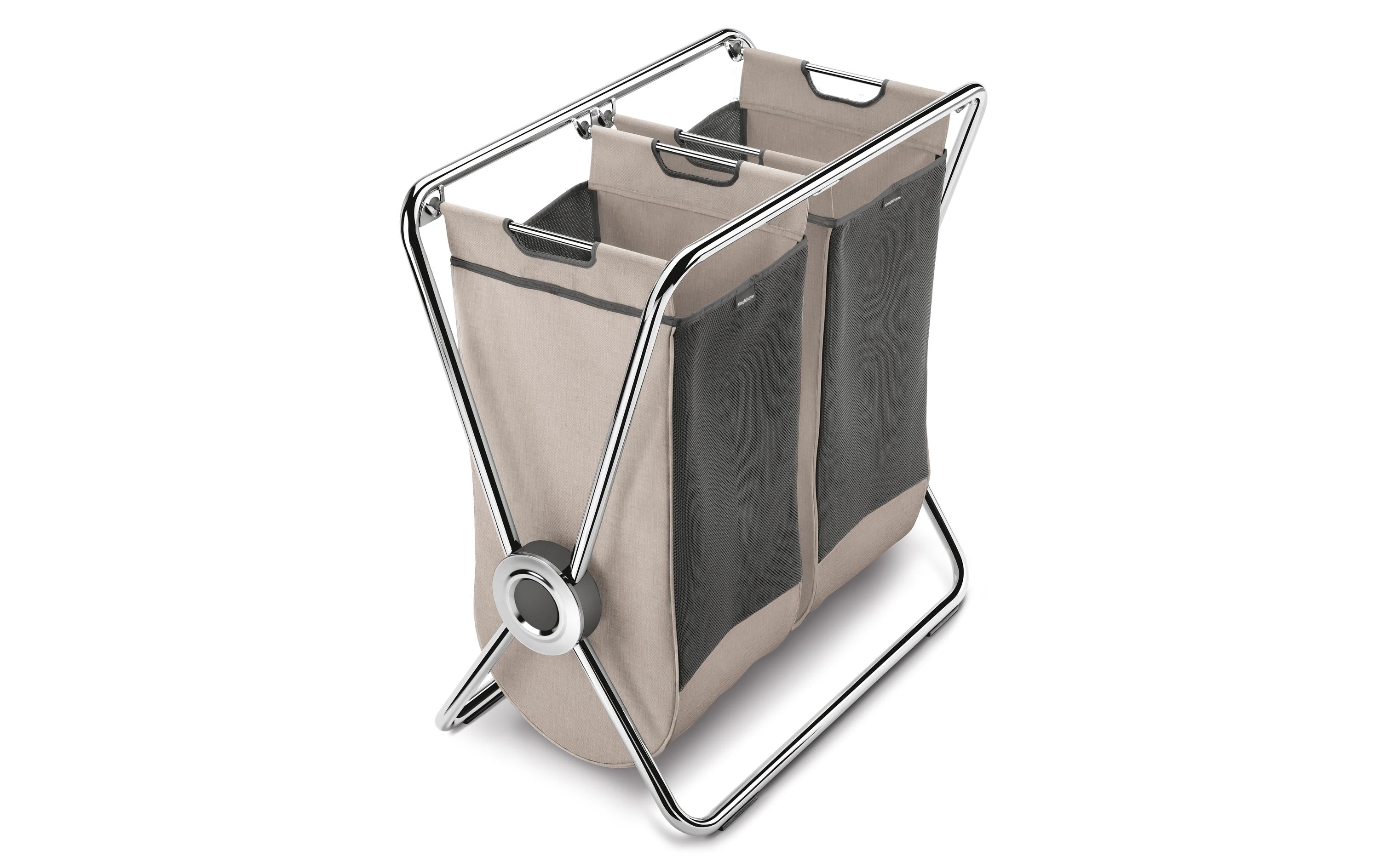 Simplehuman Wäschekorb mit x-Rahmen2 Fächer 75.4x42x74.2cm, 100% recyceltem Polyester