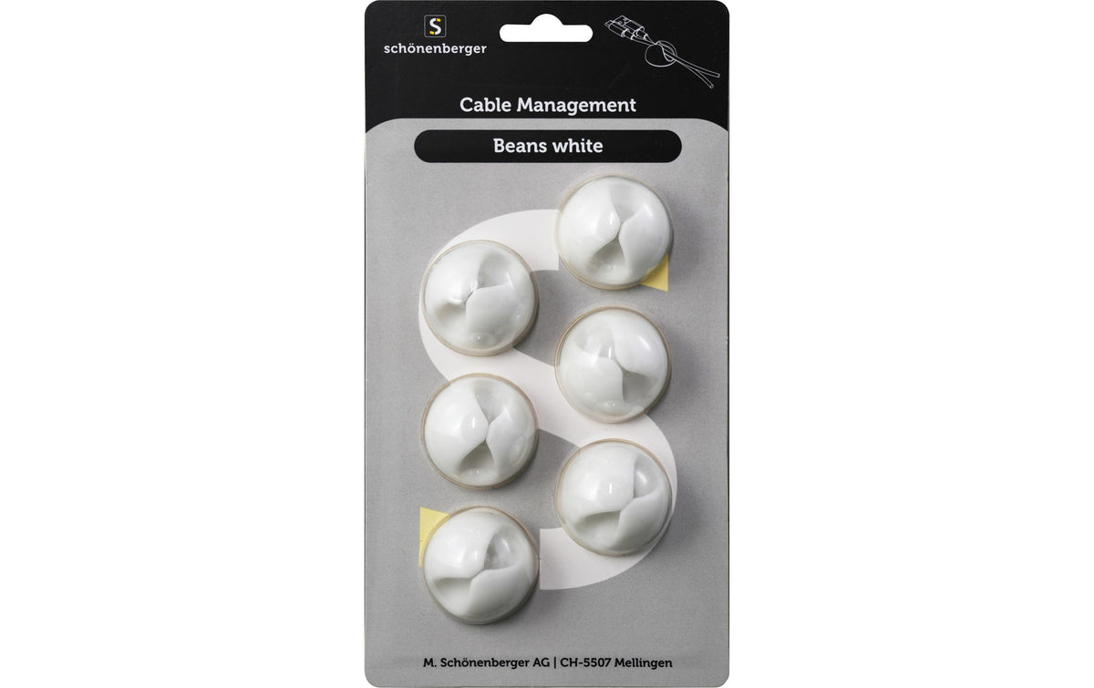 Beans white 6 Stück Ø 29mm, H=15mm, weiss