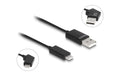 Delock USB2.0 Kabel Typ-A zu Typ-C, schwarz Stecker/Stecker, drehbar, 1.2m