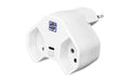 Steffen Manta Abzweigstecker 2xT13 USB C weiss, sternförmig, drehbar, mit KS