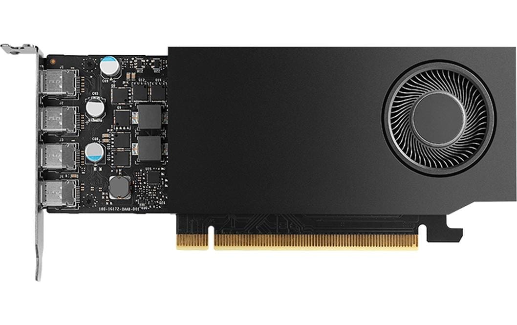 PNY Nvidia RTX A1000, 8GB GDDR6, PCI-E 4.0 Nvidia RTX A1000, 4x mDP 1.4a