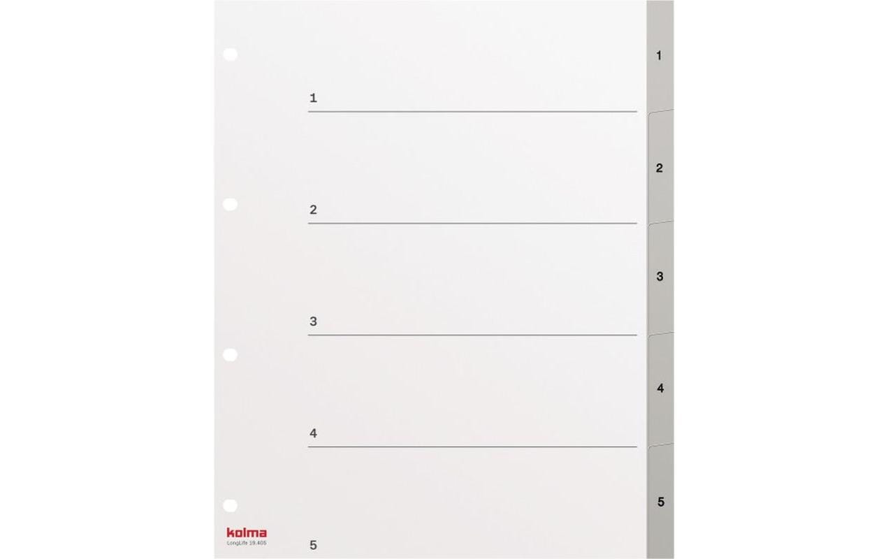 Kolma Register A4 XL LongLife 1-5 5-teilig, grau
