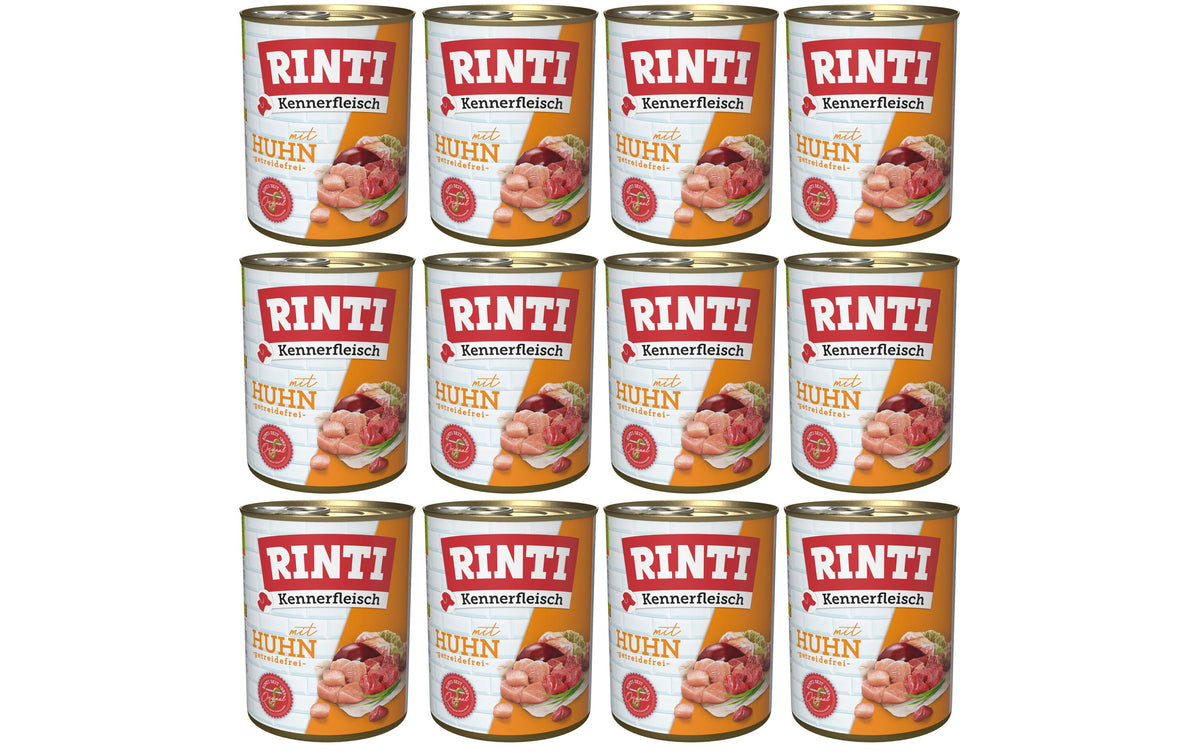 Rinti Nassfutter Kennerfleisch pur Dose Huhn, 12 x 800 g