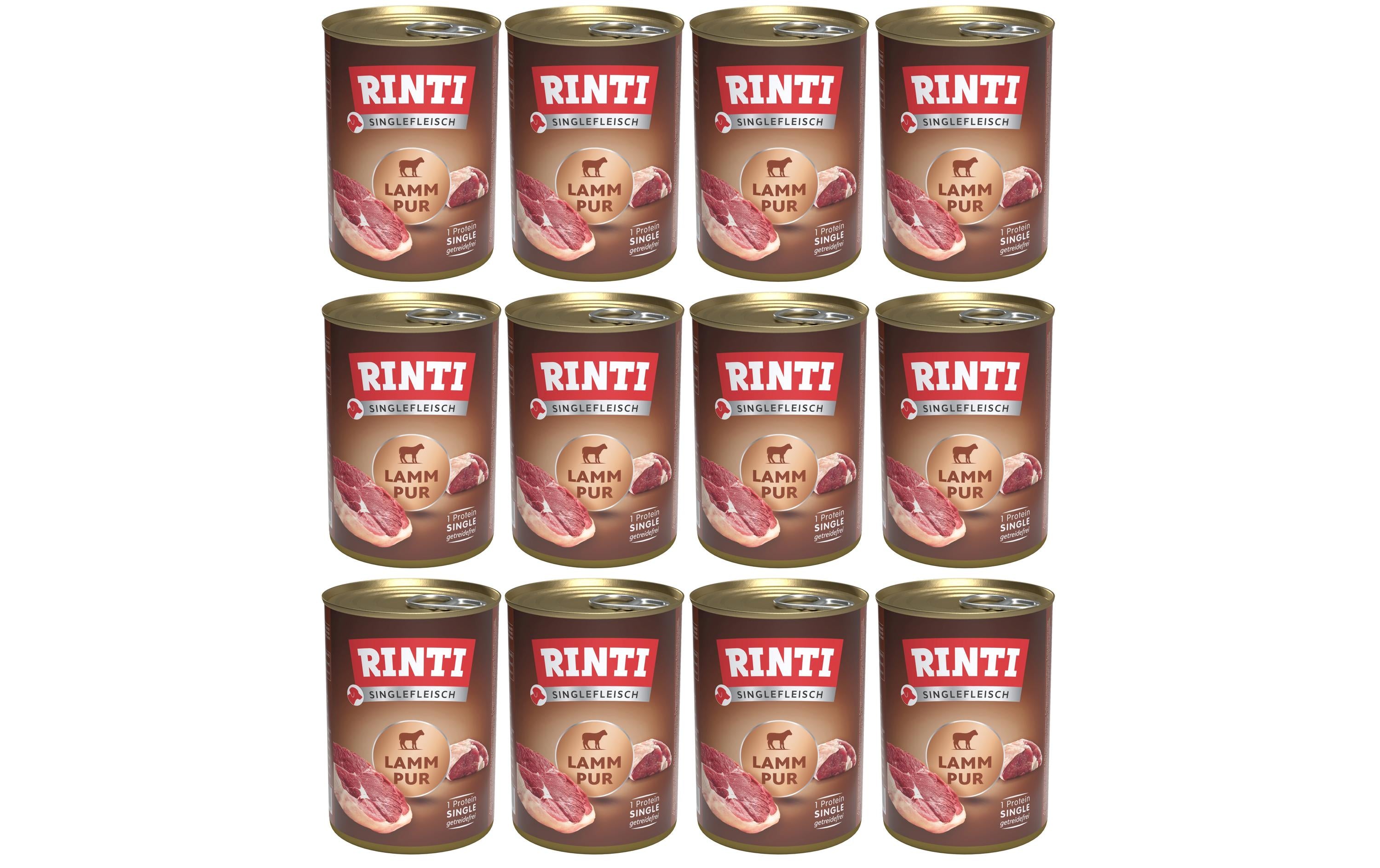 Rinti Singlefleisch Dose Lamm Pur KIT 12 x 400g