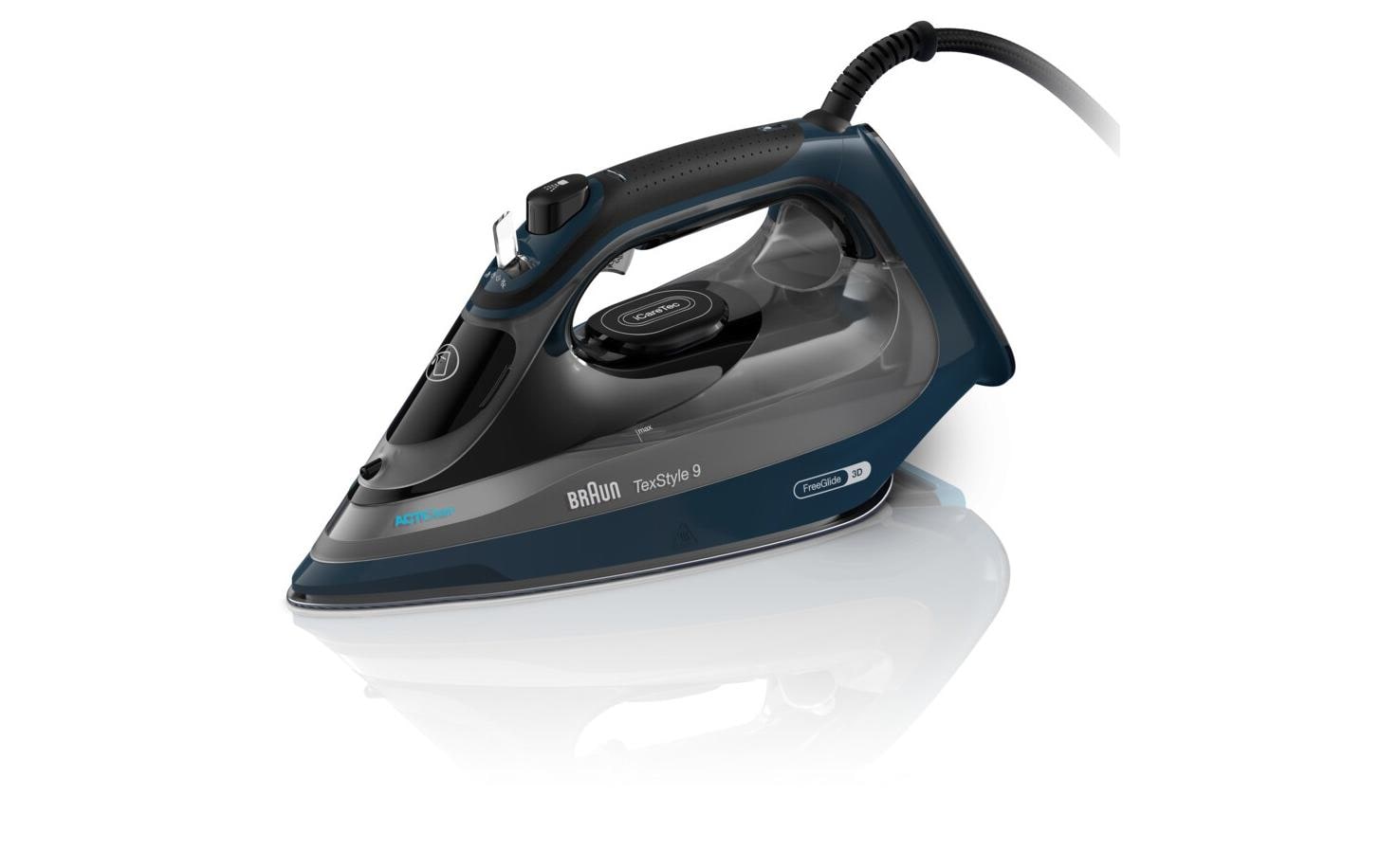 Braun Dampfbügeleisen TexStyle 9 SI9684DB dunkelblau, 2400 W, 330 ml Wassertank