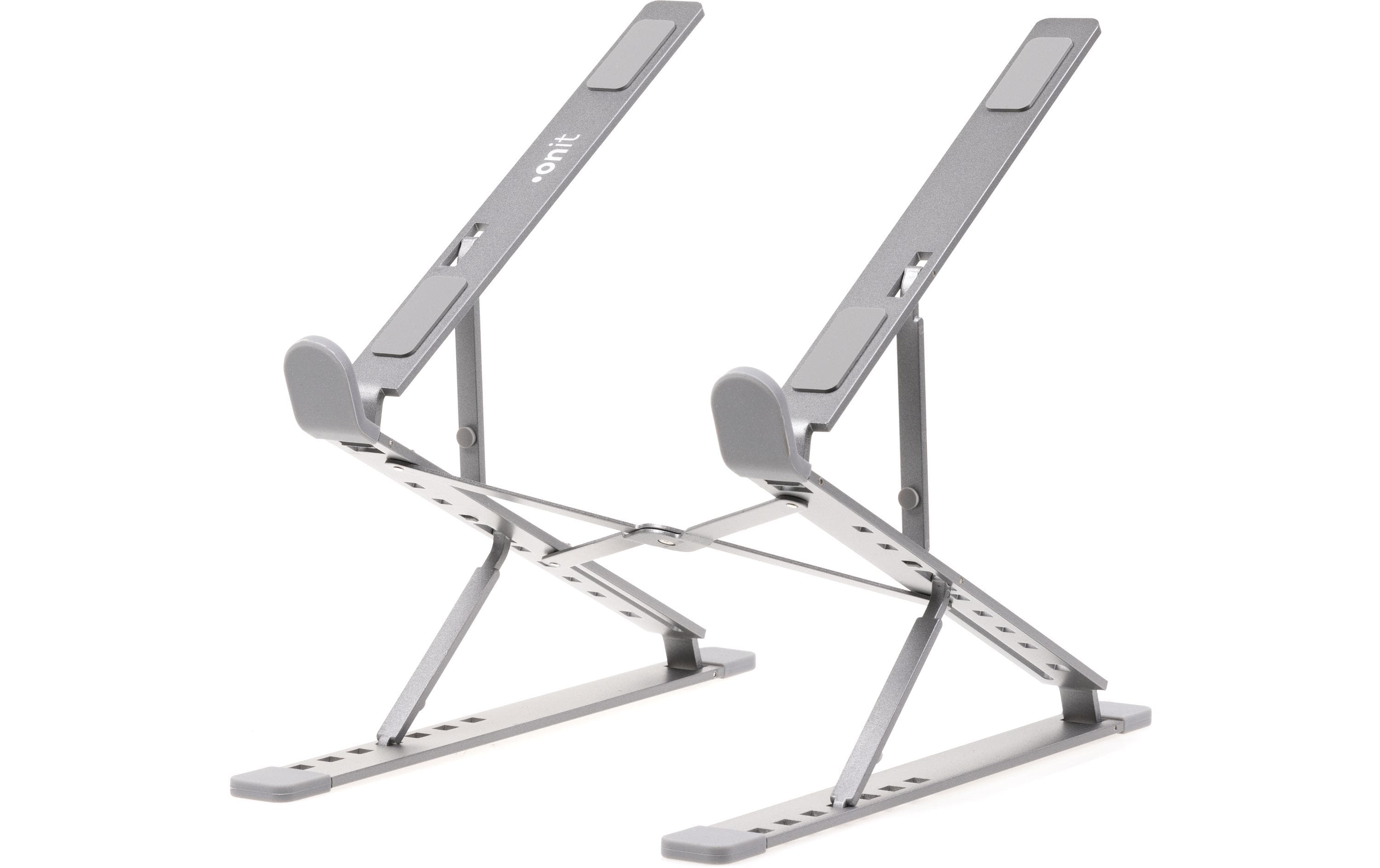 onit Notebook-Ständer HIGHFOLD faltbar, neigbar, höhenverstellbar, grau