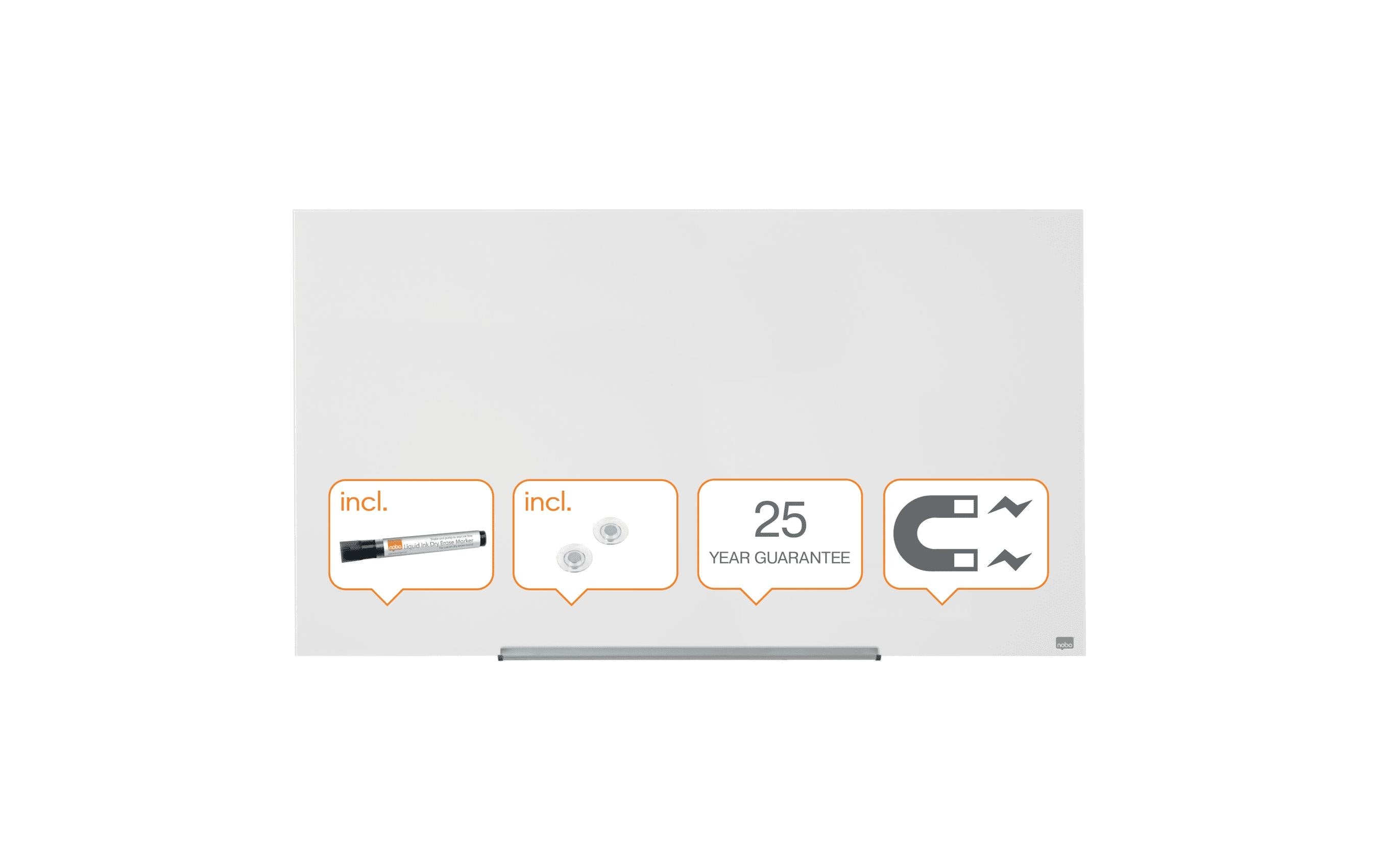 Nobo Diamond magnethaftendes Glassboard 1260x711mm, weiss
