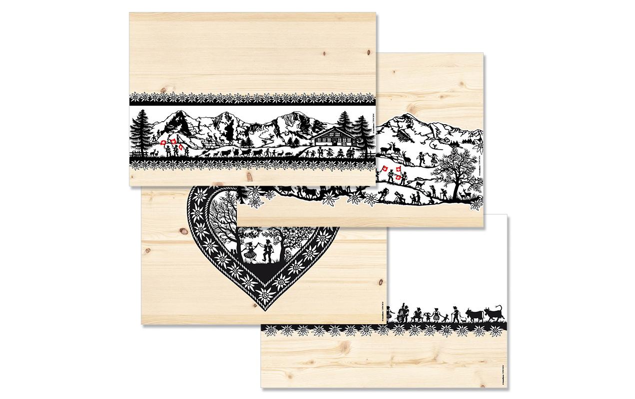 Trendform Papiertischset Swiss Tradition 7 29.7 cm x 42 cm / 4 Sujet à 12 Blatt