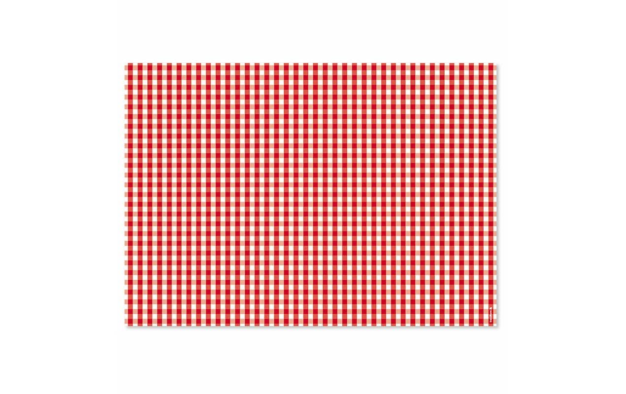 Trendform Papiertischset Vichy rot 29.7 cm x 42 cm / Block mit 48 Blatt