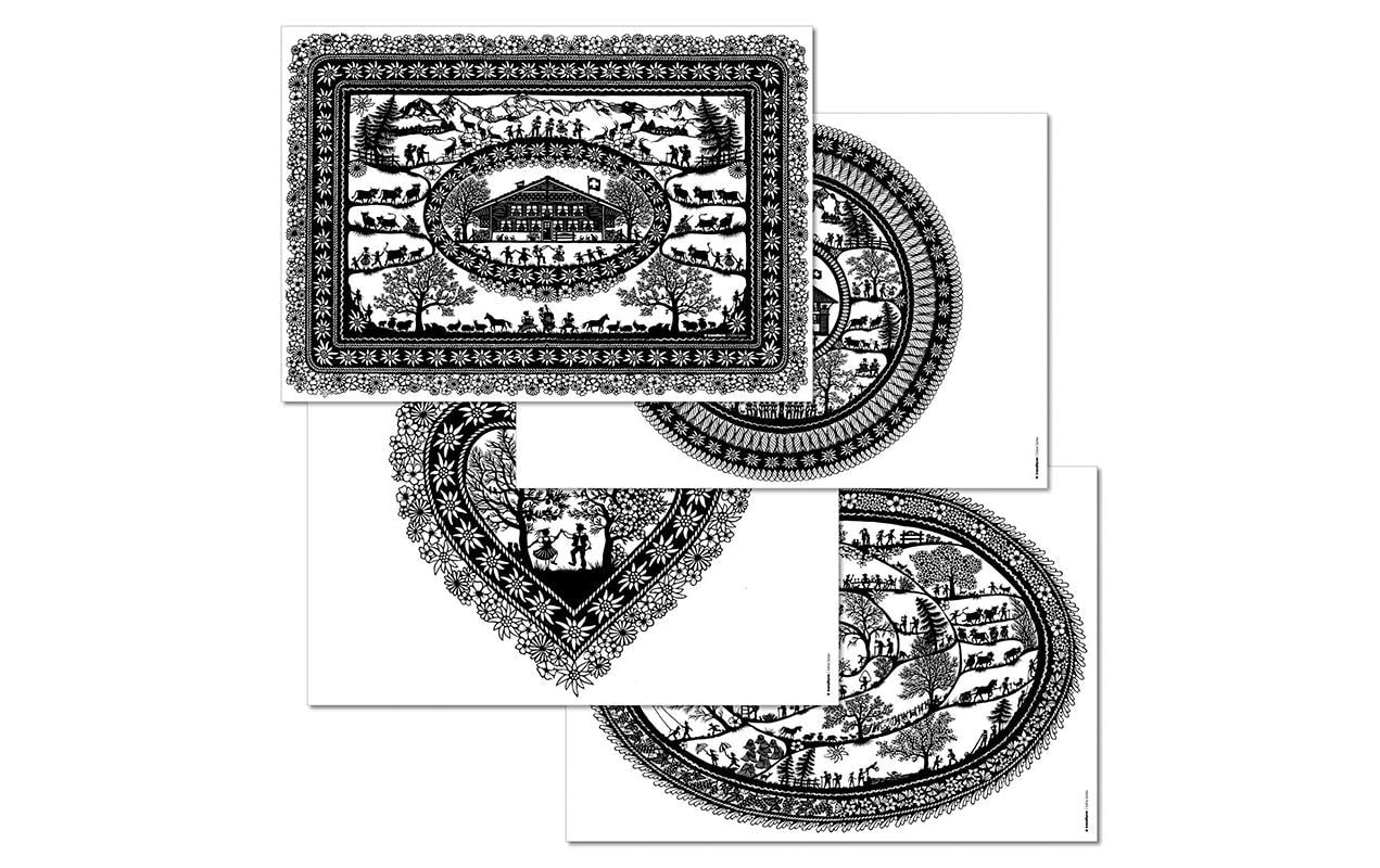 Trendform Papiertischset Swiss Tradition 2 29.7 cm x 42 cm / 4 Sujet à 12 Blatt