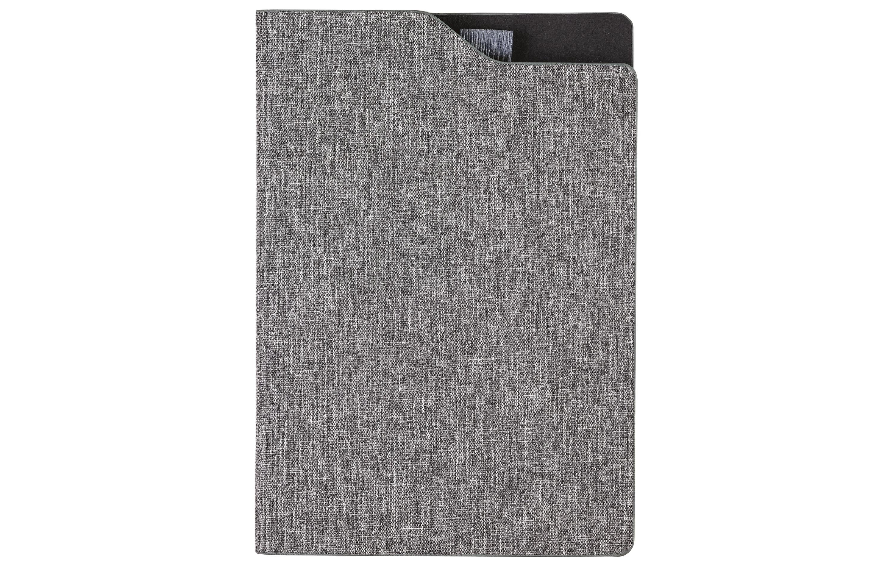 Notizbuch A5 RPET grau/schwarz, recycl. PET 80 Blatt, 80gm2 m.Buchzeichen