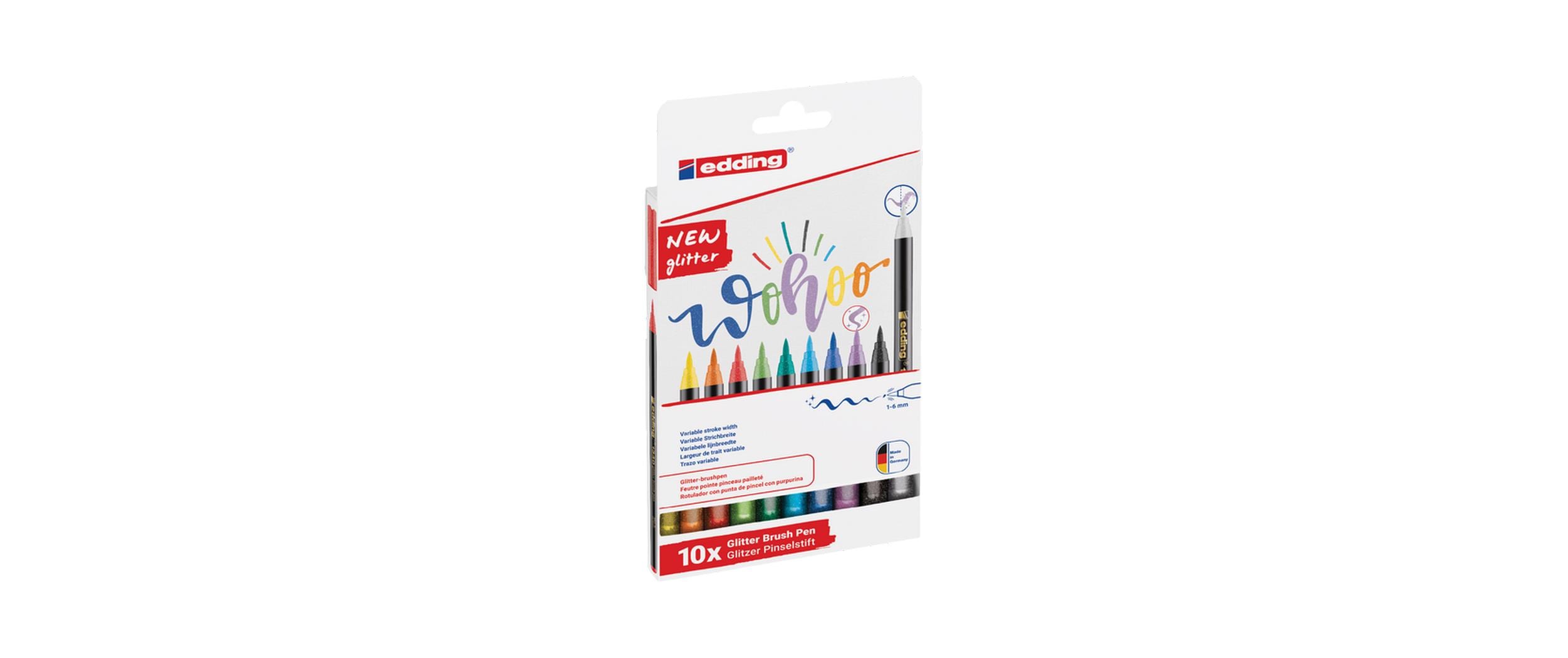 edding Brushpen 1340 Glitzer E-10 Set, 10 Stk., 1-6mm
