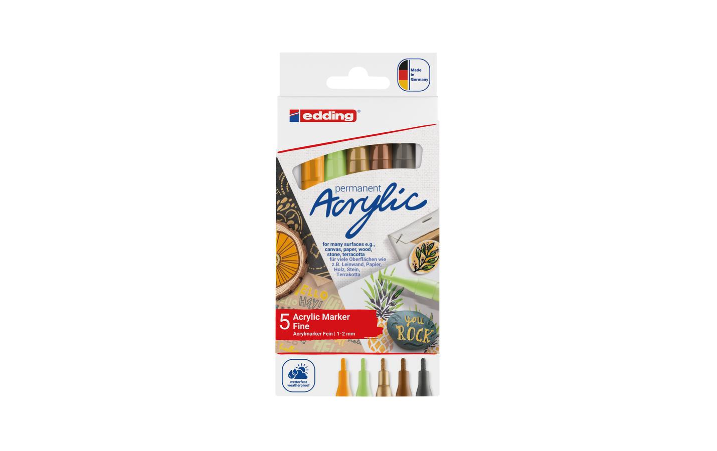 edding Acrylmarker 5300 fein E-5 nature Set, 5 Stk., 1-2 mm