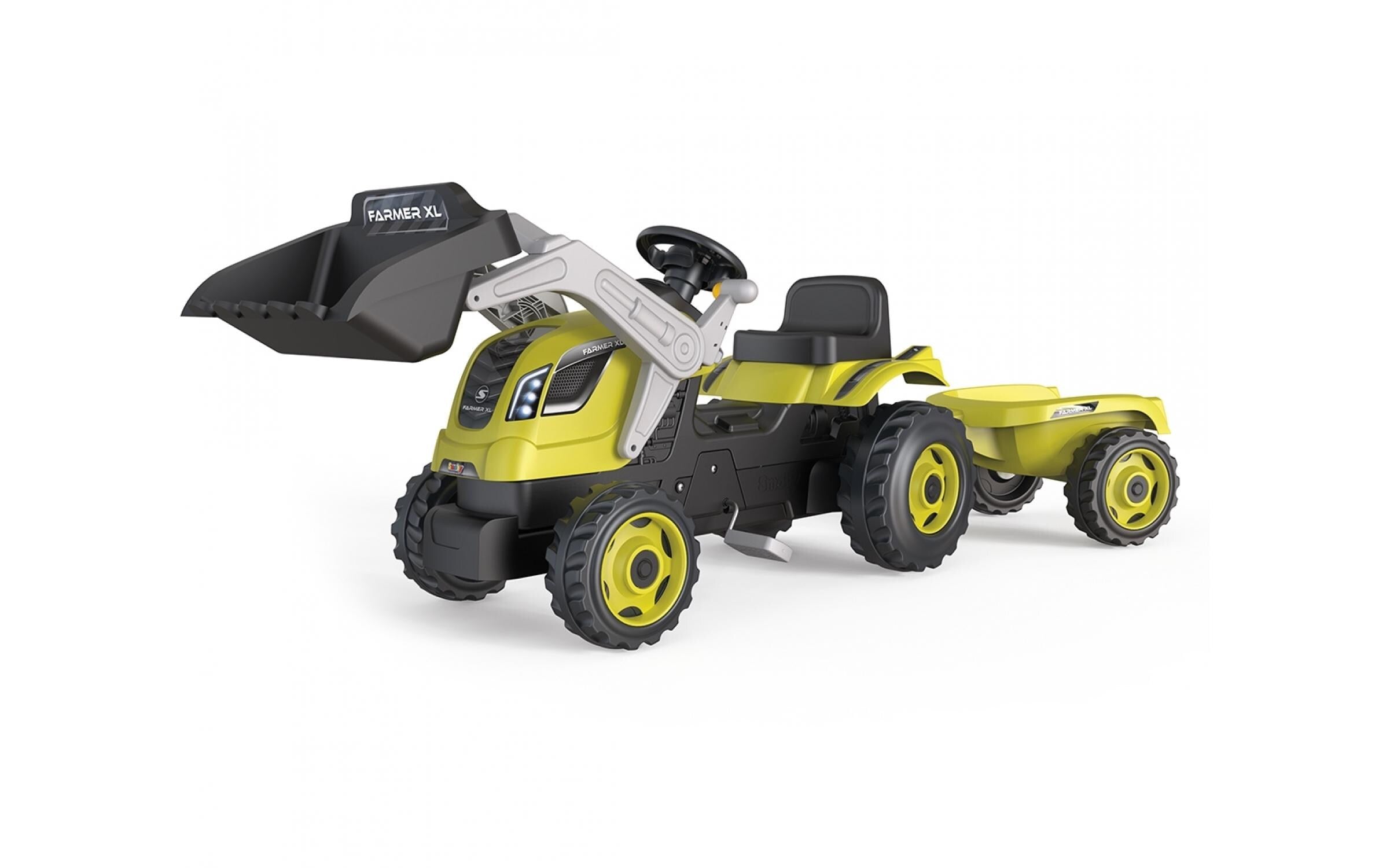 Smoby Traktor Farmer Max mit Anhänger grün