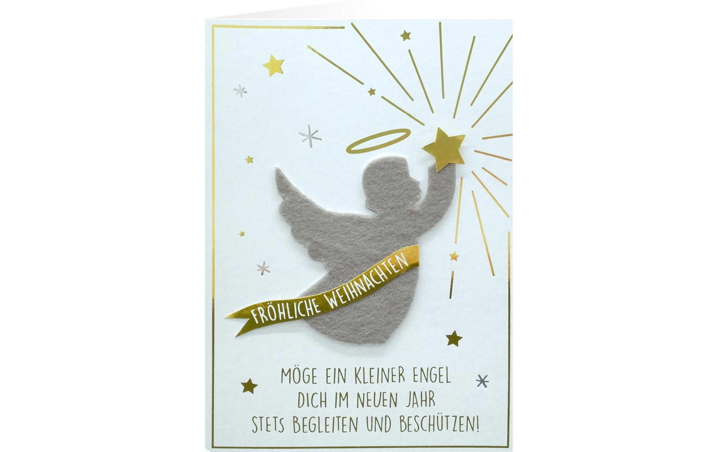 Sheepworld Weihnachtskarte Filz Engel Grösse 11 x 16 cm, mit Couvert, 1 Stk