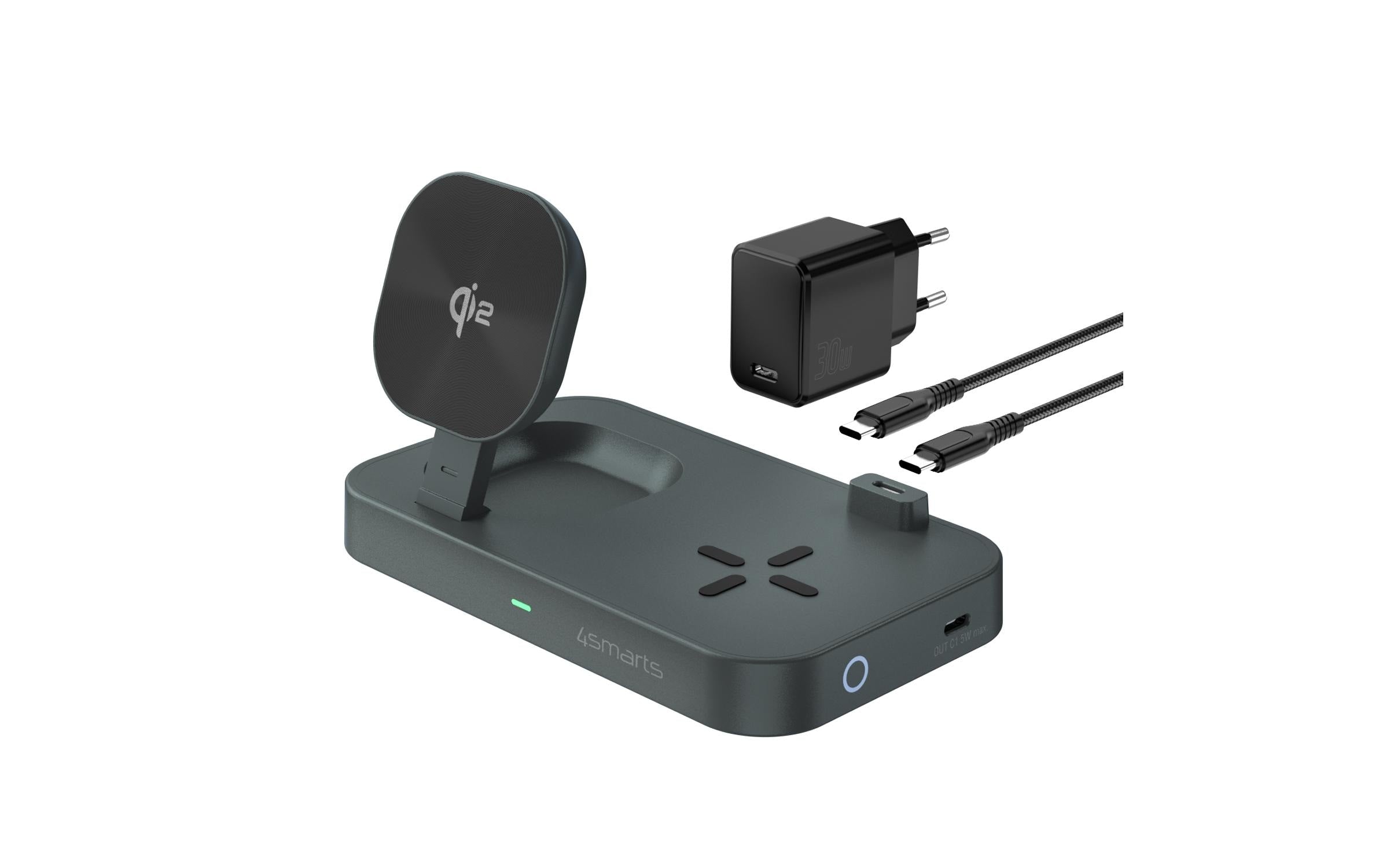 4smarts Wireless Charger Qi2.0 Grau