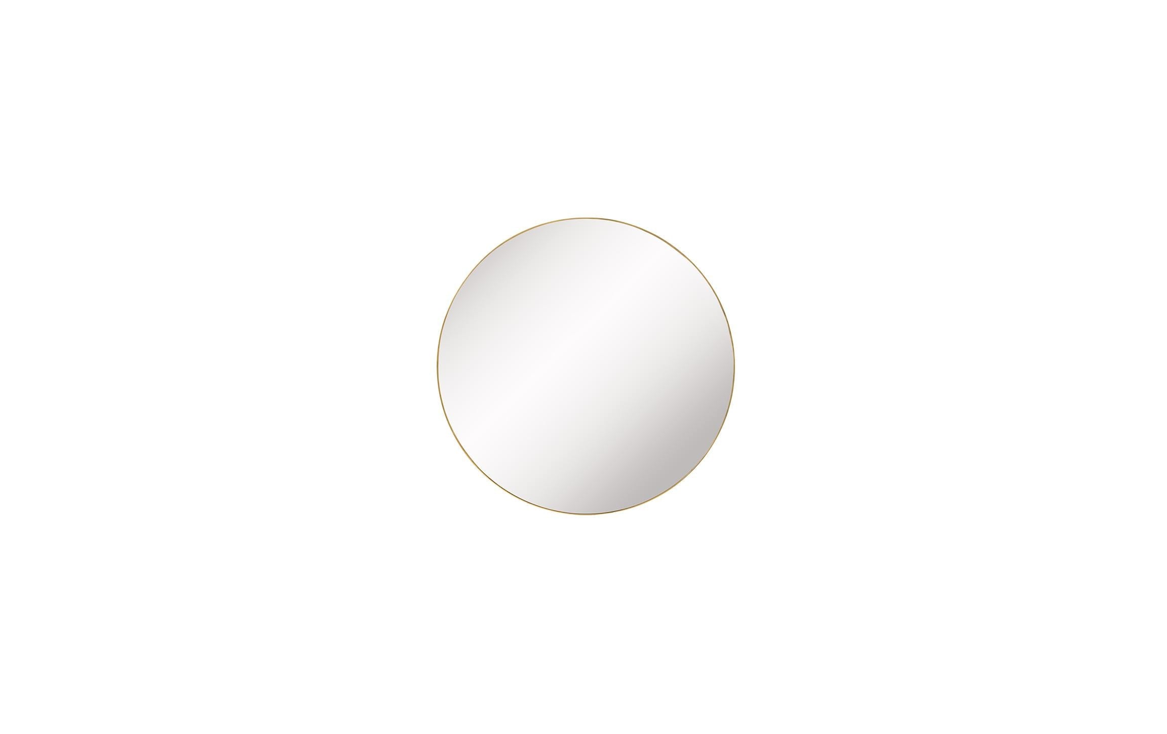 Esmée Wandspiegel mit goldenem Rahmen Durchmesser 30cm, Glas, Metall