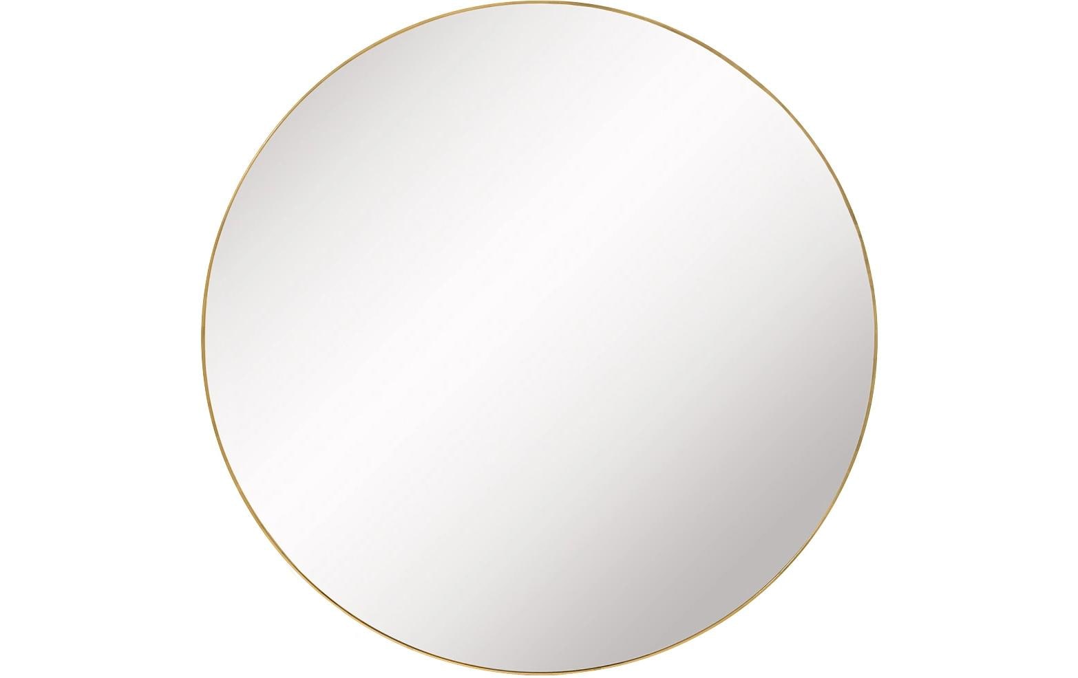 Esmée Wandspiegel mit goldenem Rahmen Durchmesser 76cm, Glas, Metall