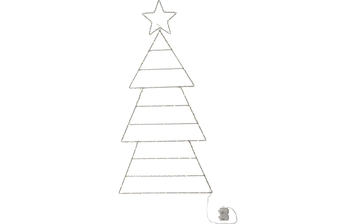 Star Trading Silhouette Folde IP44, Warmweiss, Silber