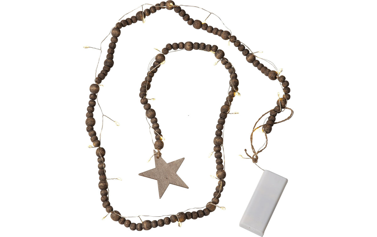 Star Trading Lichterkette Beady IP20, Warmweiss, 30 LEDs, 150cm