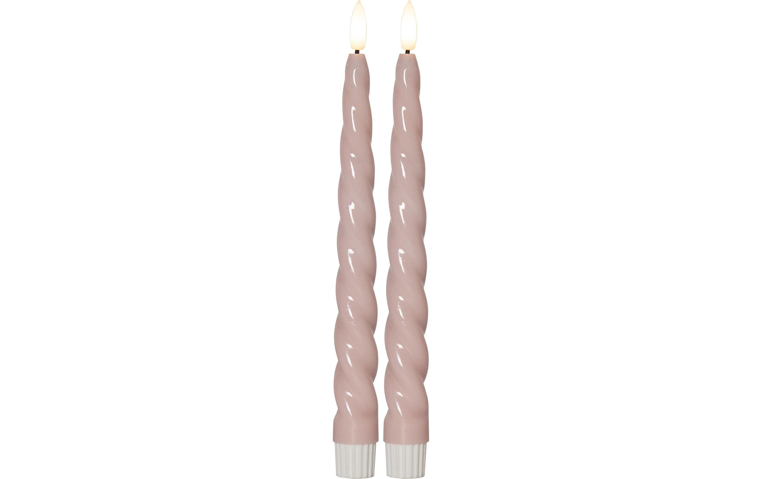 Star Trading LED Dinner Kerze 2P Shine Indoor, Pink, 24.50 cm Höhe, Timer