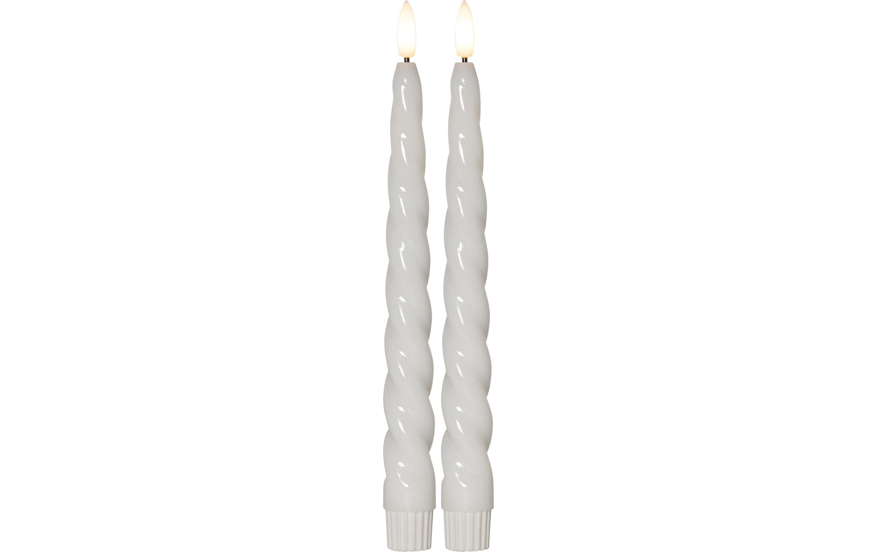 Star Trading LED Dinner Kerze 2P Shine Indoor, Weiss, 24.50 cm Höhe, Timer