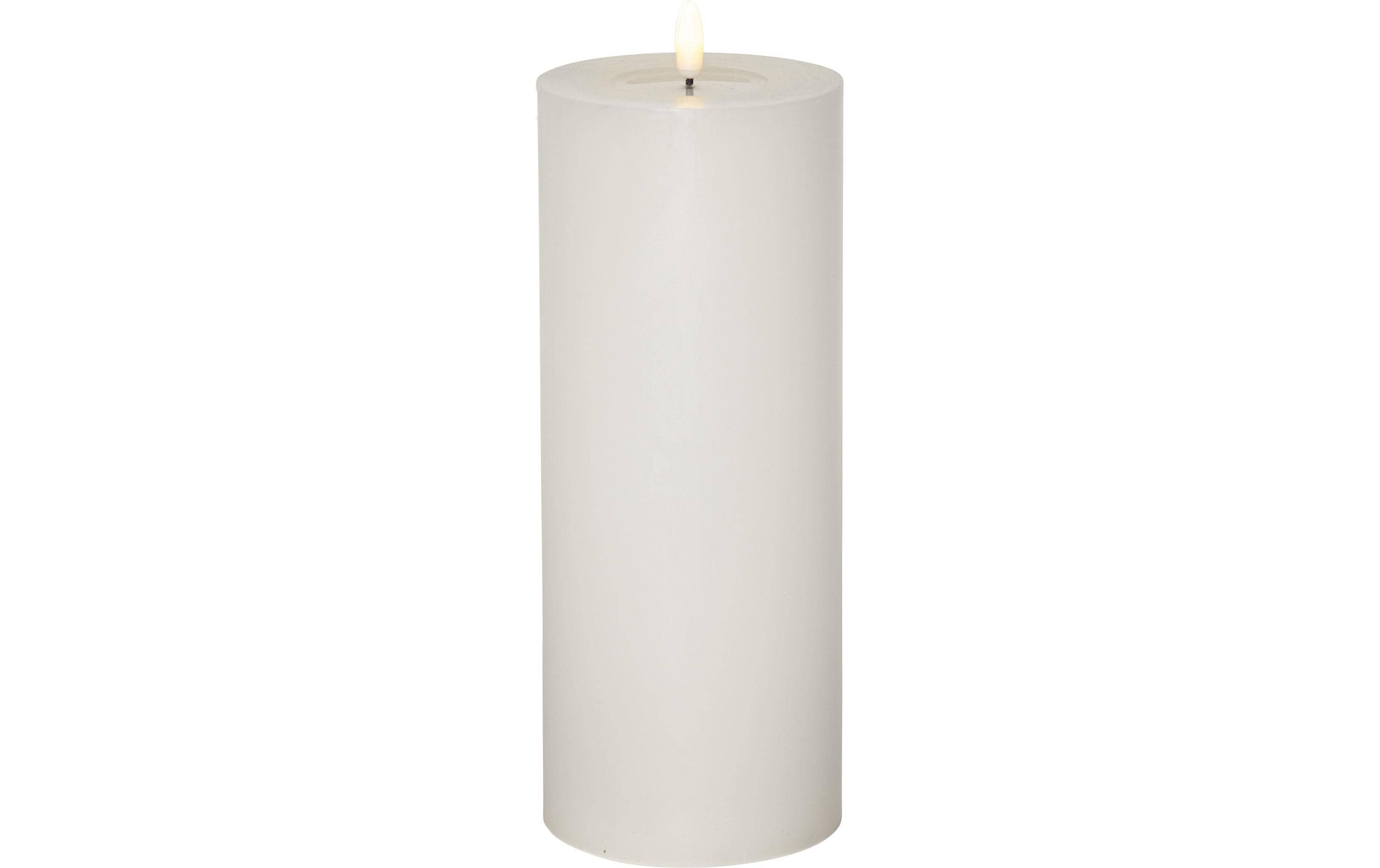 Star Trading LED Pillar Kerze Flow Big Indoor, Weiss, 27.50 cm Höhe, Timer
