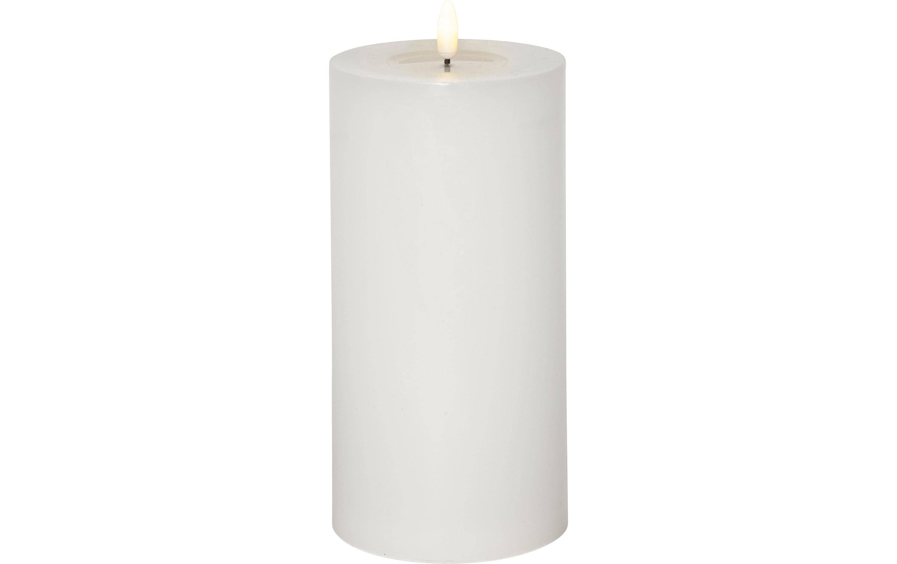 Star Trading LED Pillar Kerze Flow Big Indoor, Weiss, 22.50 cm Höhe, Timer