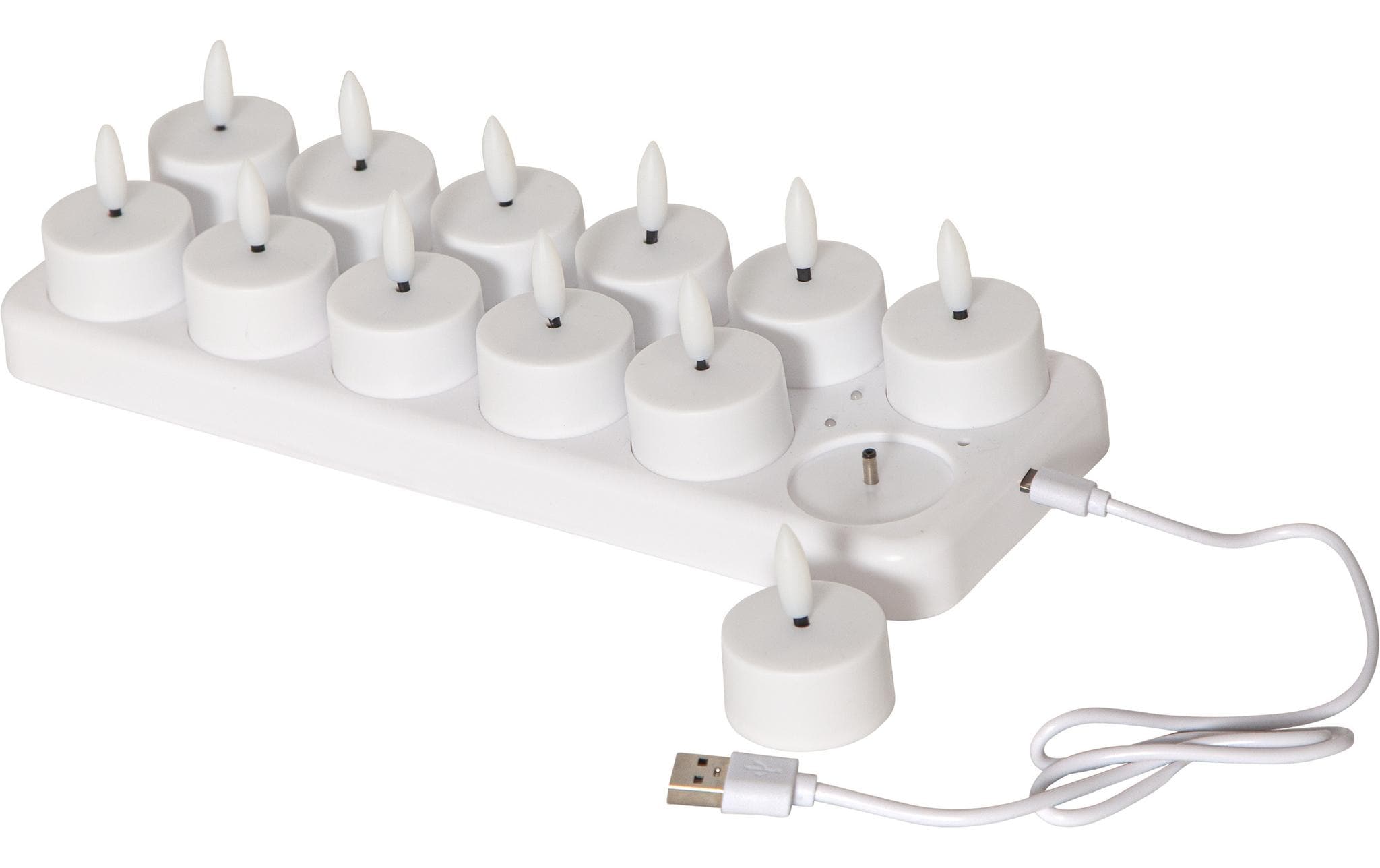 Star Trading LED Teelicht 12 Pack Flamme Indoor, Weiss, Charge