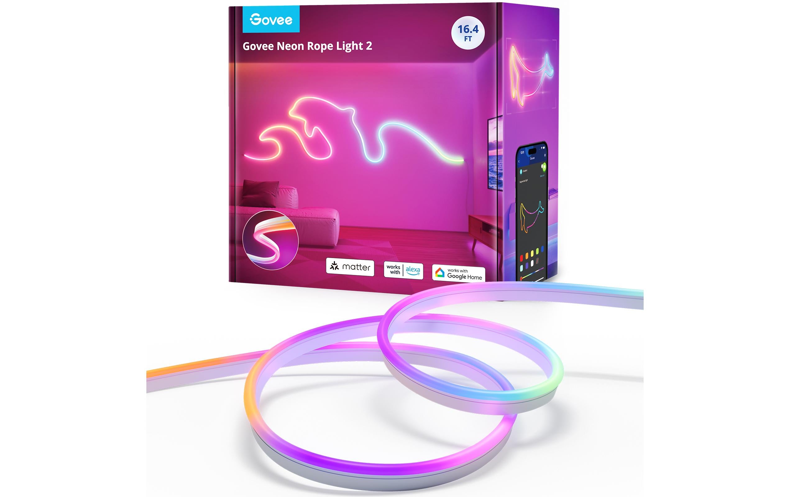 Govee LED Streifen Neon 5M, 24V, RGBIC, Matter