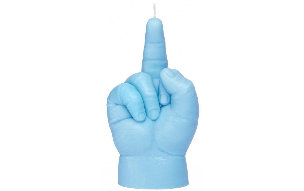 Candle Hand Baby F*ck You Blau,6x4x11 cm, Brenndauer ca. 1h