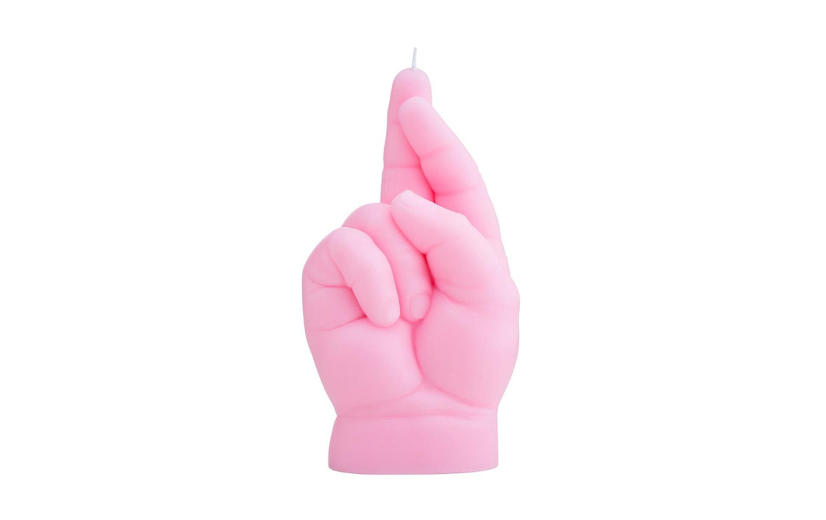 Candle Hand Baby Crossed Fingers Rosa,6x4x11 cm, Brenndauer ca. 1h