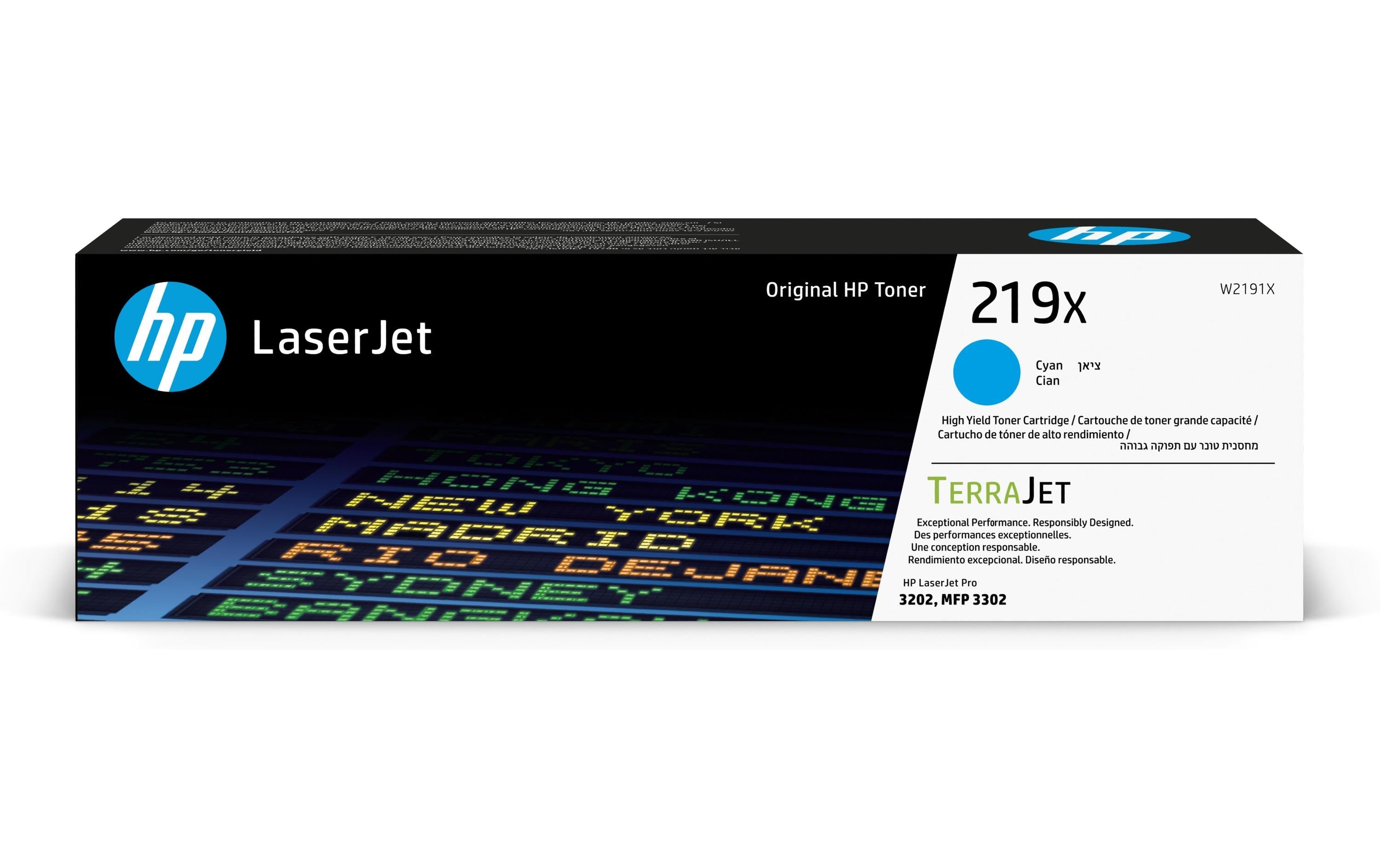 HP Toner 219X - Cyan (W2191X) Seitenkapazität ~ 2'500 Seiten