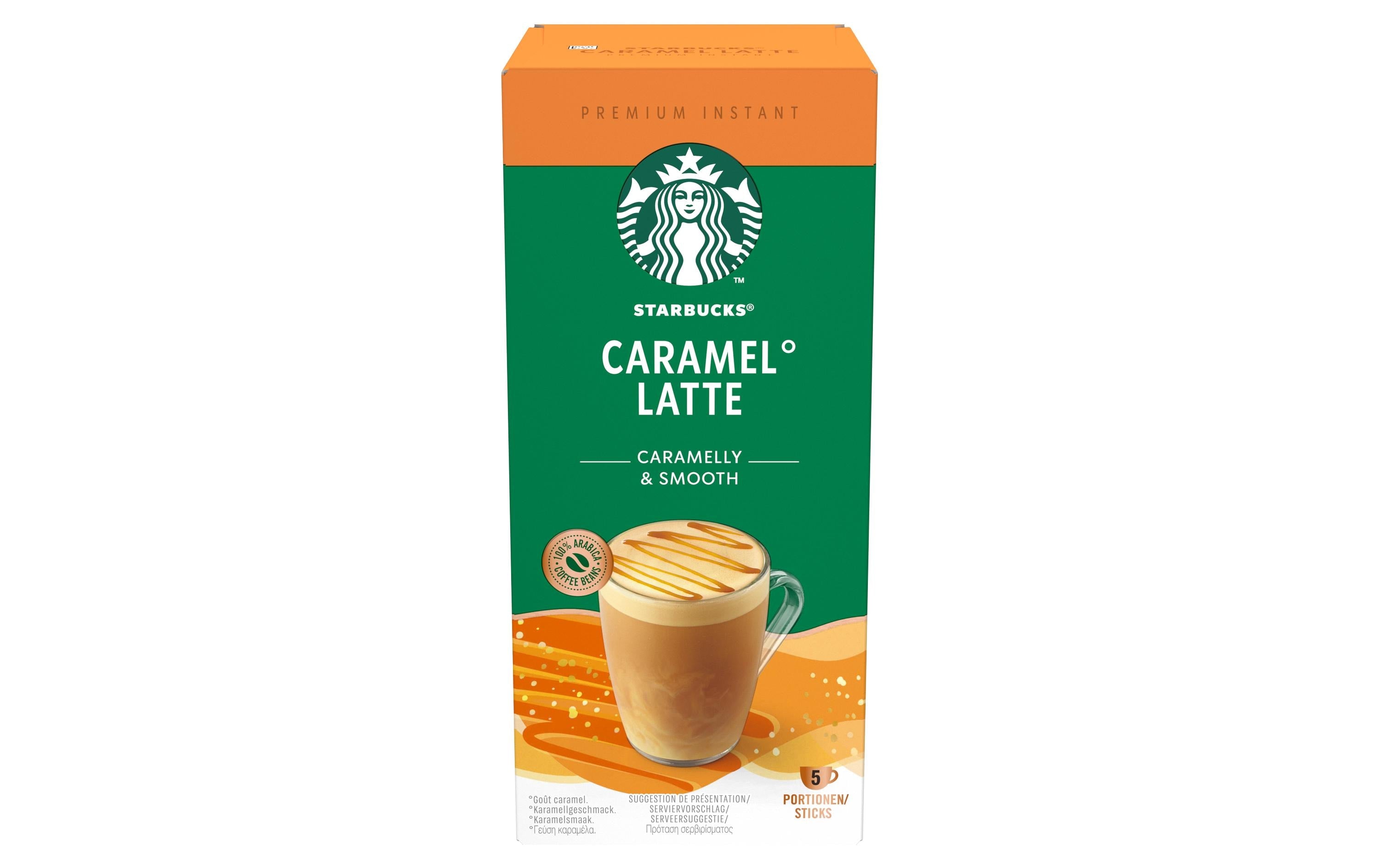 Caramel Latte löslicher Kaffee Box 5 x 21.5 g Sticks