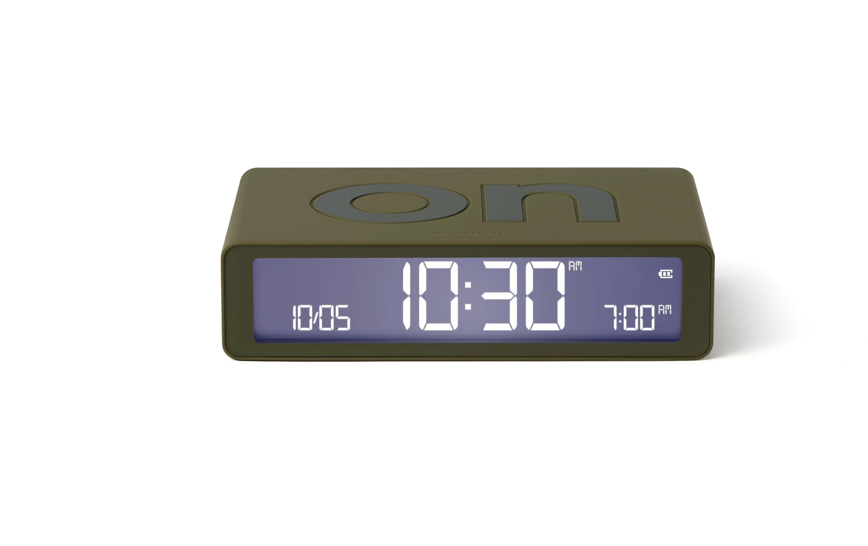 Lexon Digitalwecker Flip Classic LCD, inkl. USB-C Ladekabel, Khaki