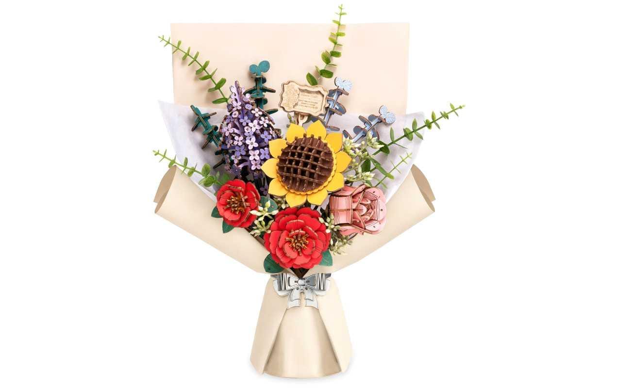 RoboTime Flower Bouquet, Blumenstrauss Holzbausatz