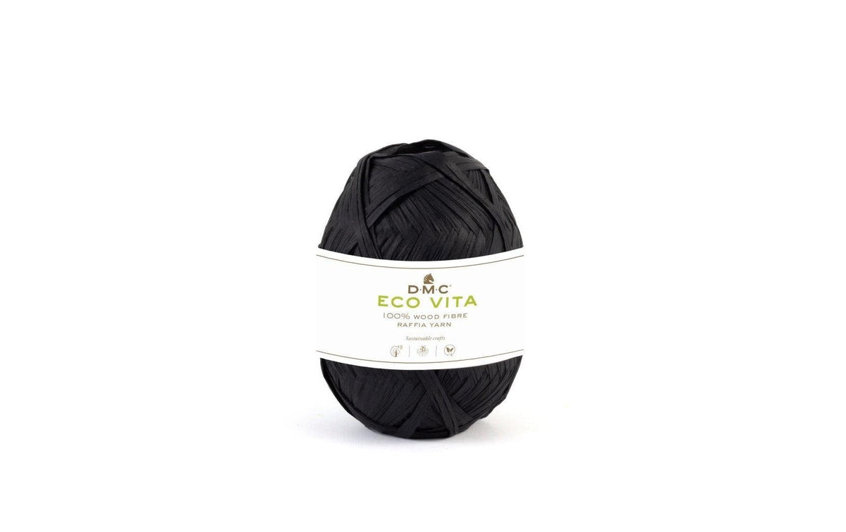 DMC Nova Vita/Eco Vita Raffia schwarz, 50 g, 100 m, 100% Holzfaser