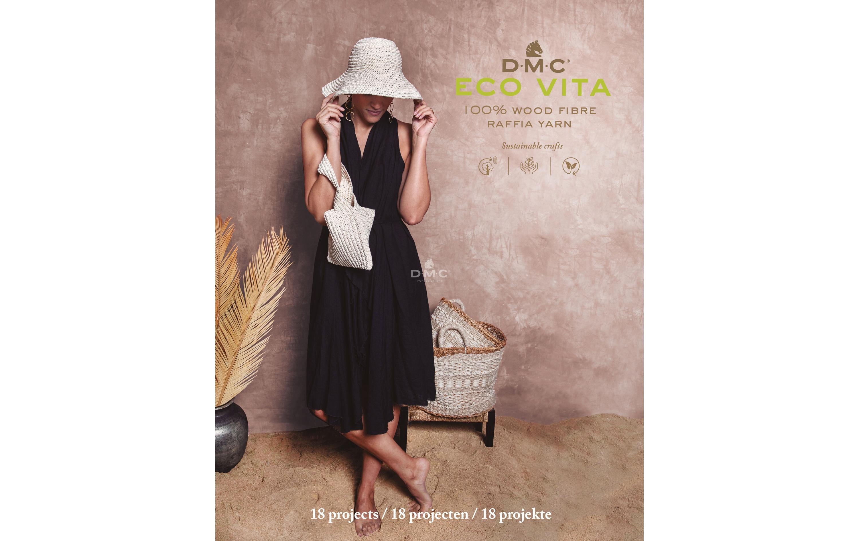 DMC Anleitungsbuch Raffia Hüte und Taschen, DE/EN/NL
