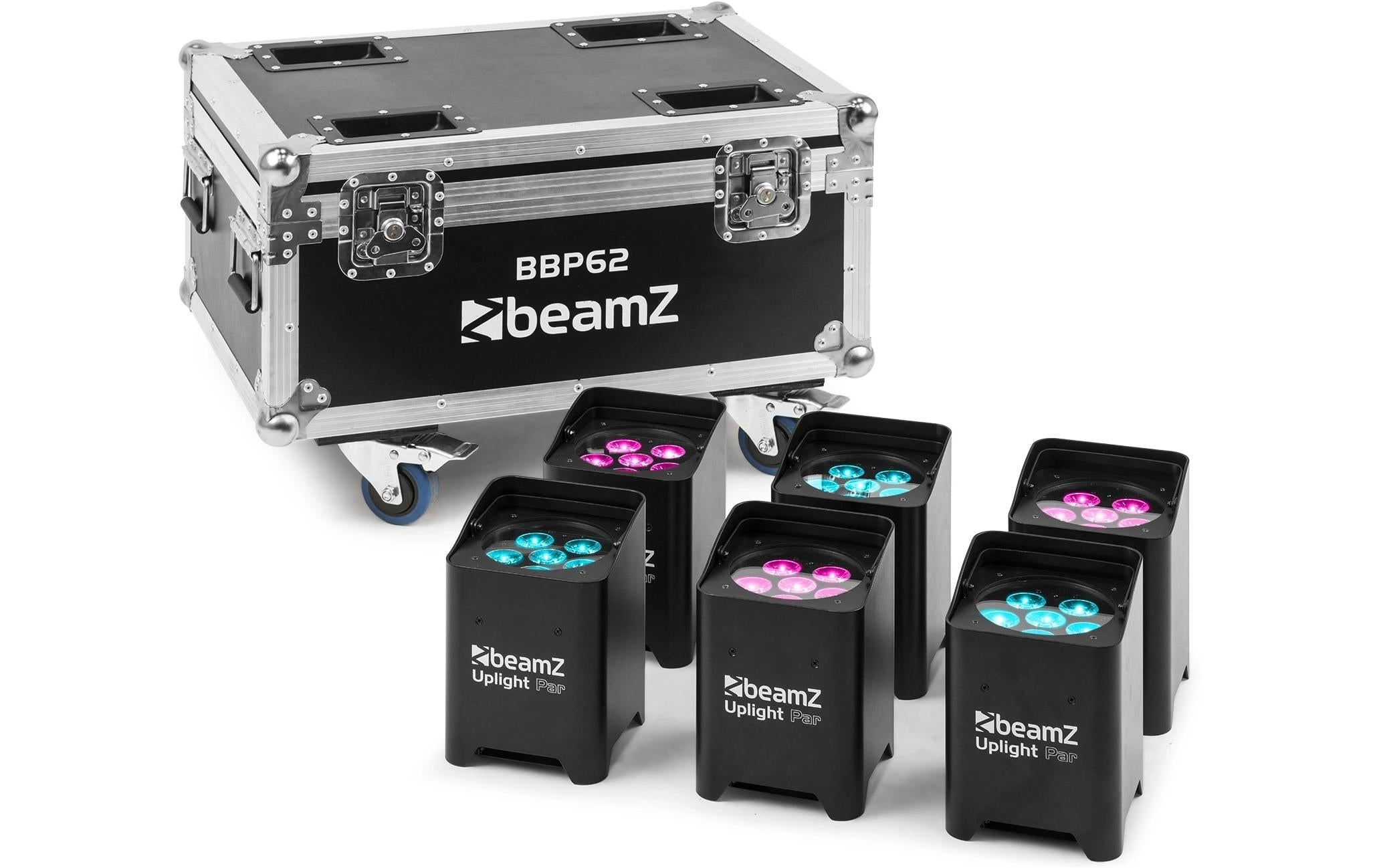 BeamZ Pro BBP62 Uplight Set, Akku, IP65, 6 Stk, 6x12W