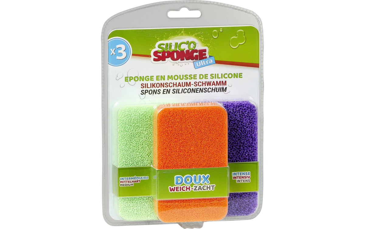 Sauber Meister Silico Sponge Ultra 3er Set viollet, orange, grün,