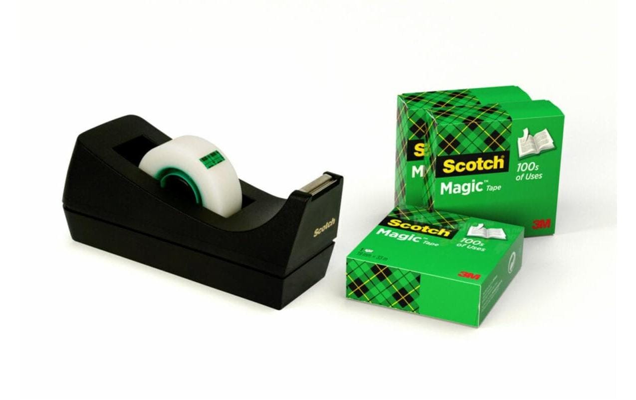 3M Scotch Magic Pultabroller schwarz Abroller schwarz + 4 Rollen 19 mm x 33 m