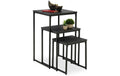 relaxdays Beistelltisch 3er Set MDF/Eisen, China, Schwarz