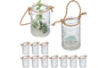 relaxdays Windlicht Summer Vintage 12er ca. 10,5 x 7 cm, Transparent