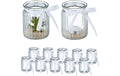 relaxdays Windlicht mit Schlaufe 12er Set ca. 9,5 x 7,5 cm, Transparent