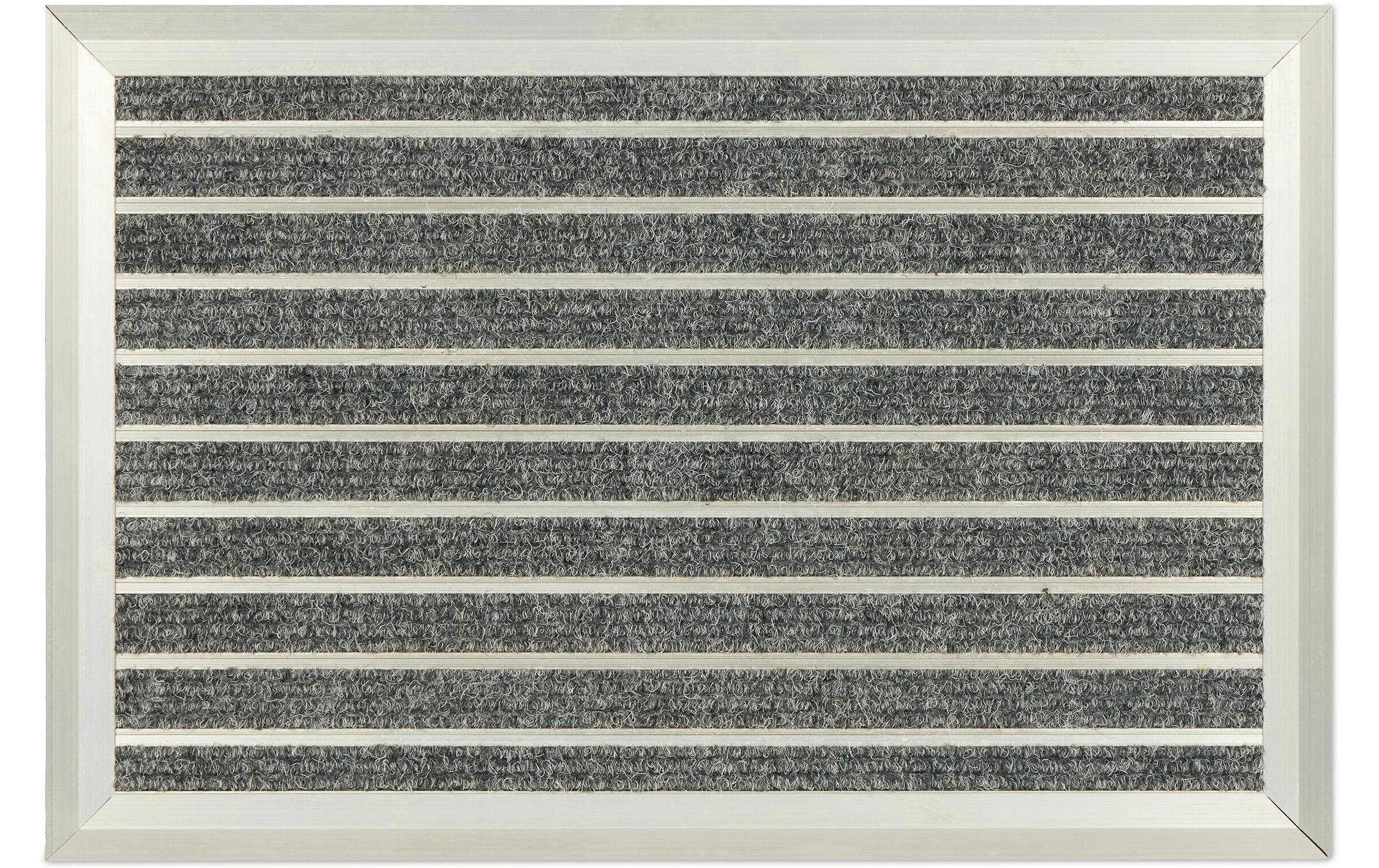 relaxdays Fussmatte Aluminium Grau, 1 x 60 x 40 cm (H x B x T)