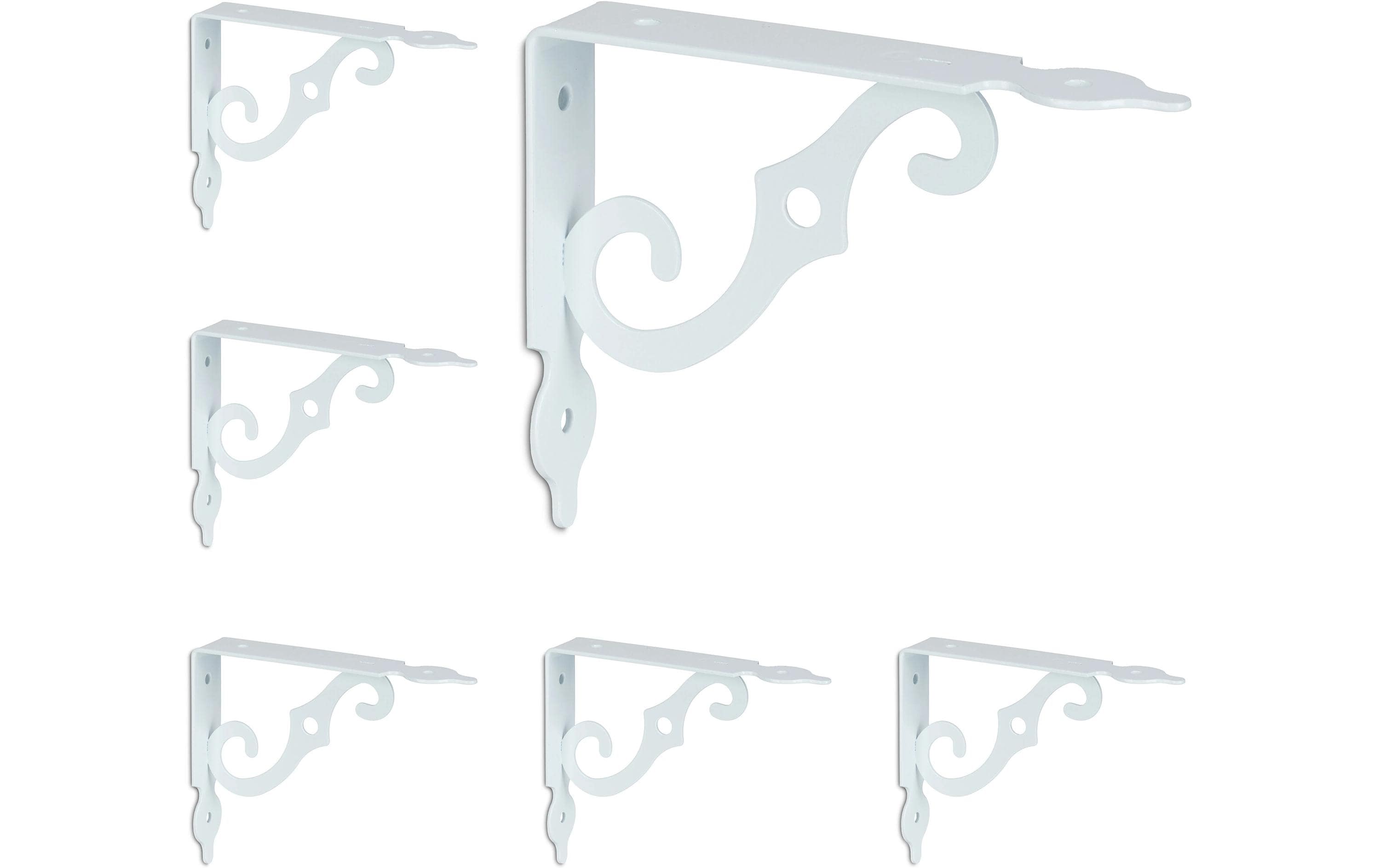 relaxdays Regalträger Antik 6er Set Weiss, Stahl