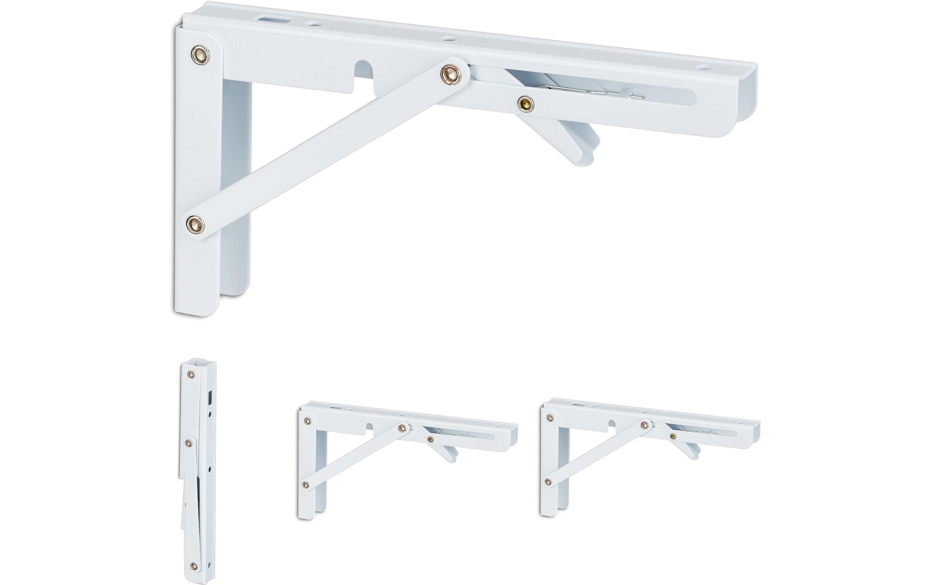relaxdays Regalträger klappbar 4er Set Weiss, Stahl