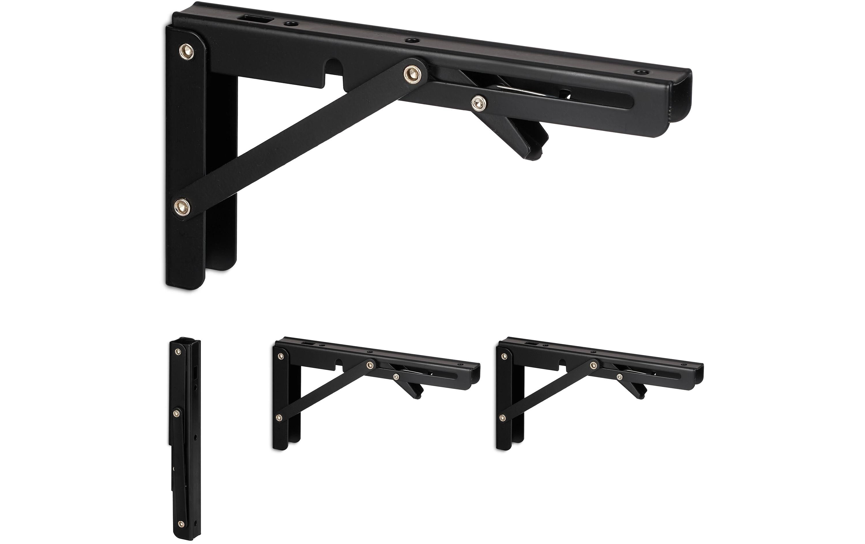relaxdays Regalträger klappbar 4er Set Schwarz, Stahl
