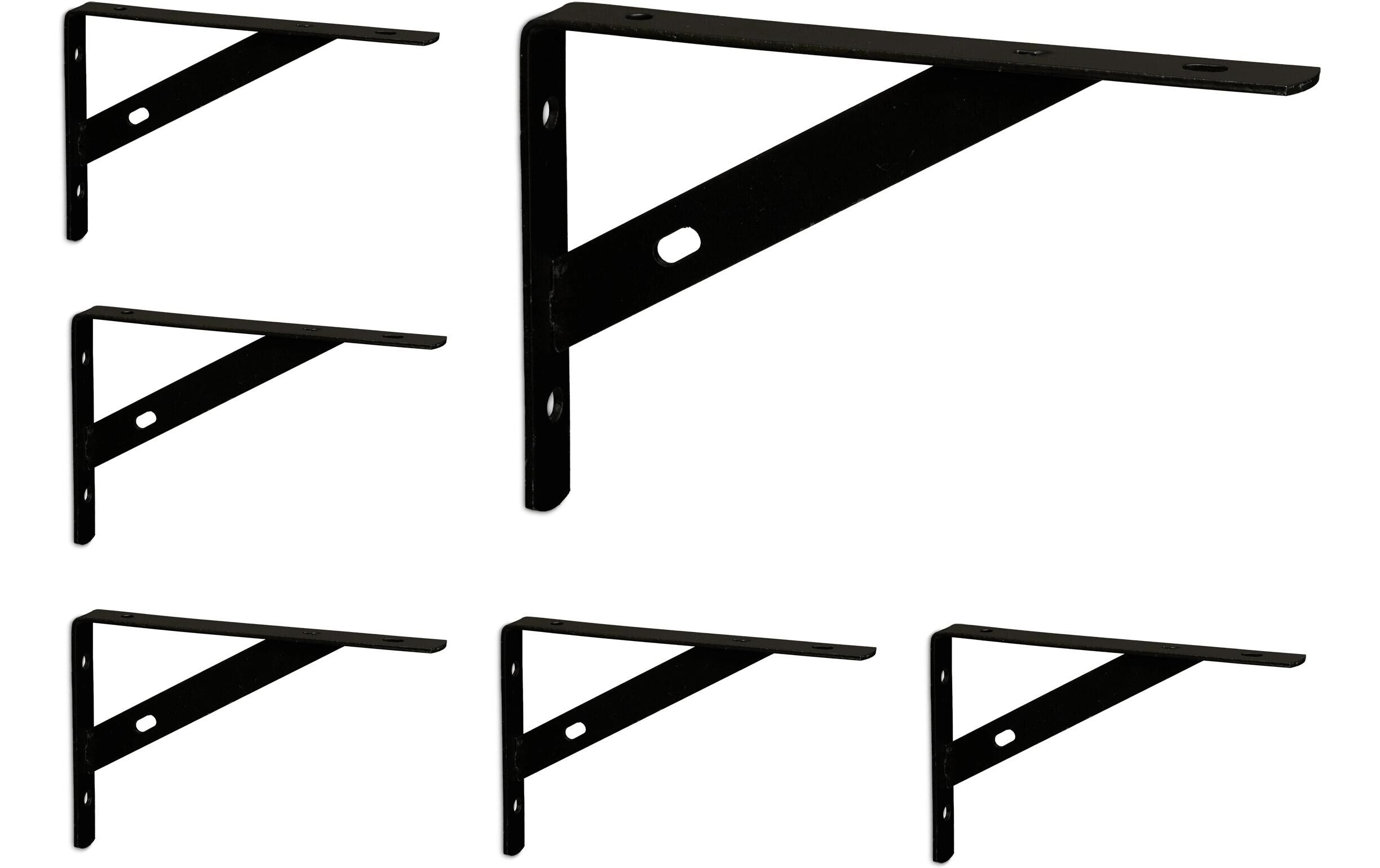 relaxdays Regalträger 6er Set Schwarz, Stahl
