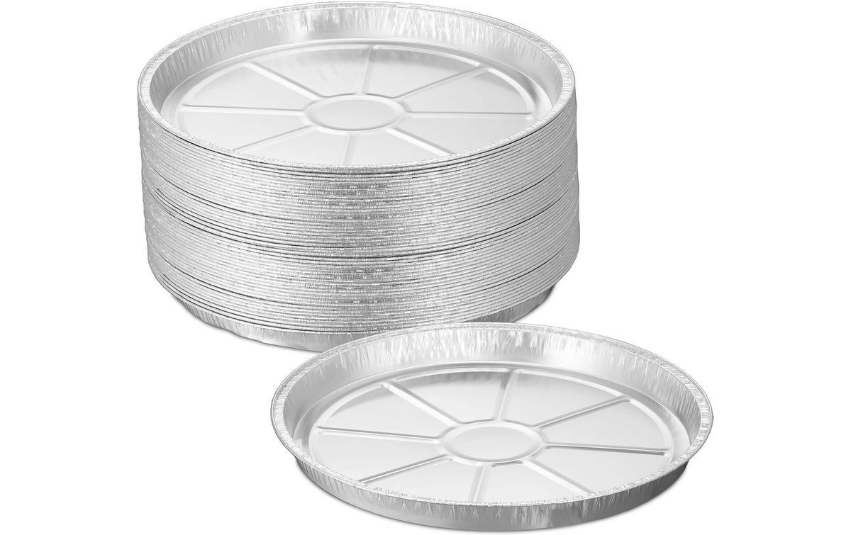 relaxdays Grillschale rund 50er Set Aluminium, ca. 2,5 x 27,5 cm